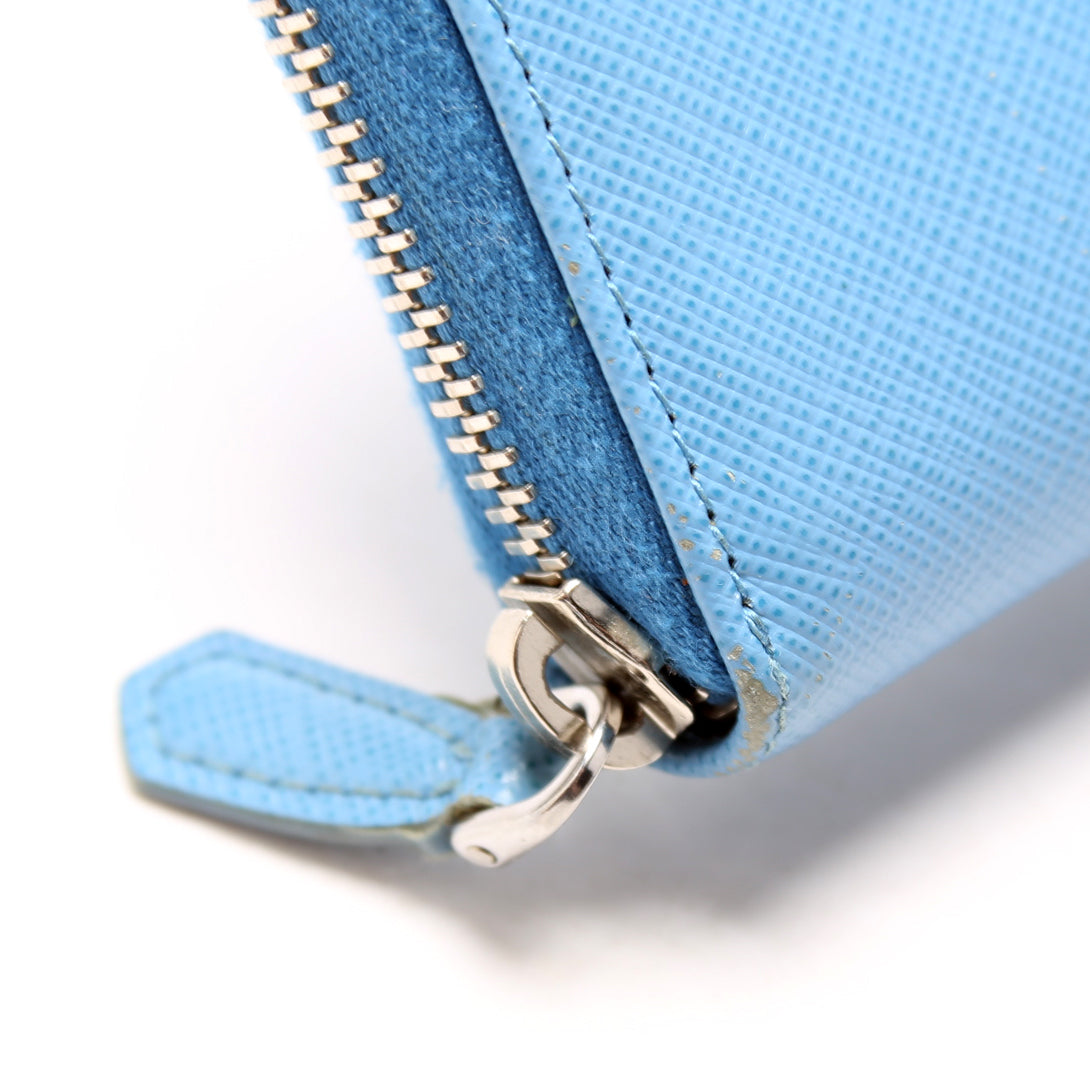 Saffiano Medium Zip Around Organizer Blue