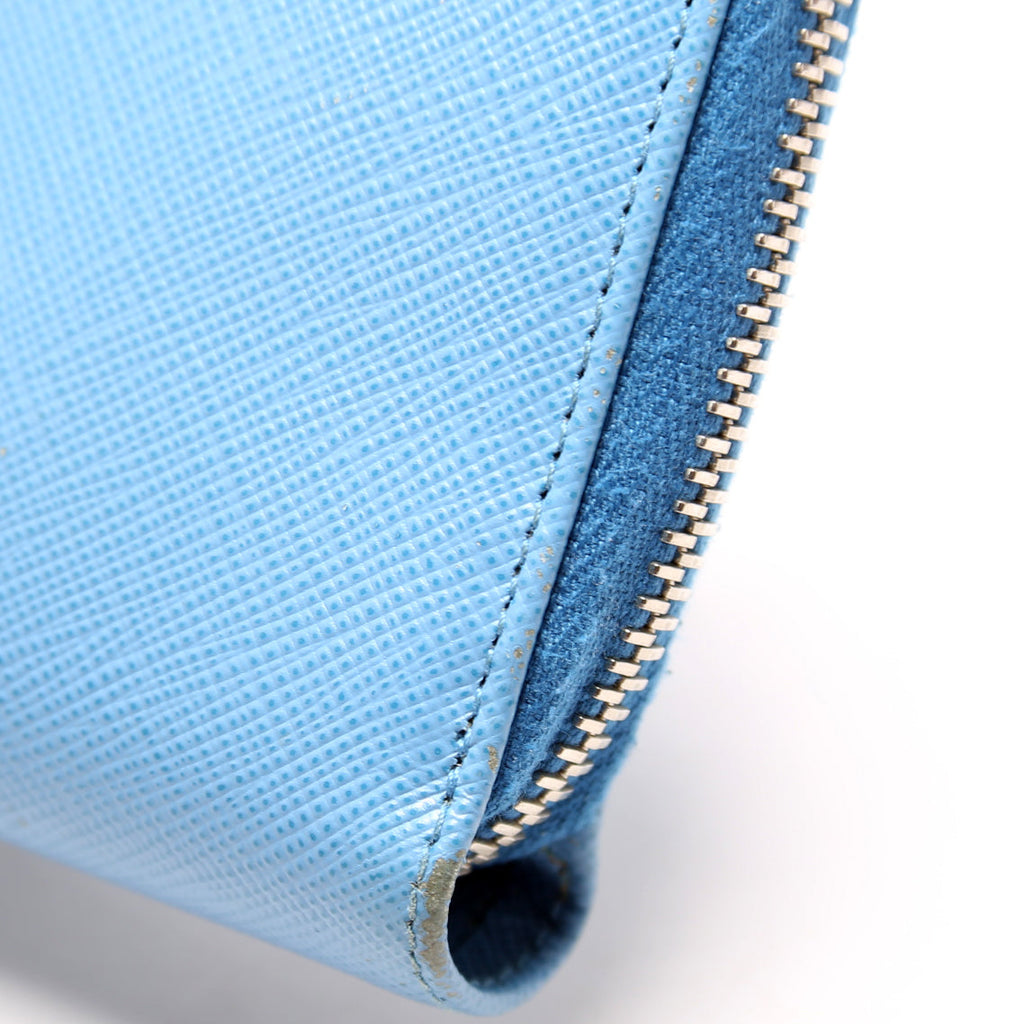 Saffiano Medium Zip Around Organizer Blue