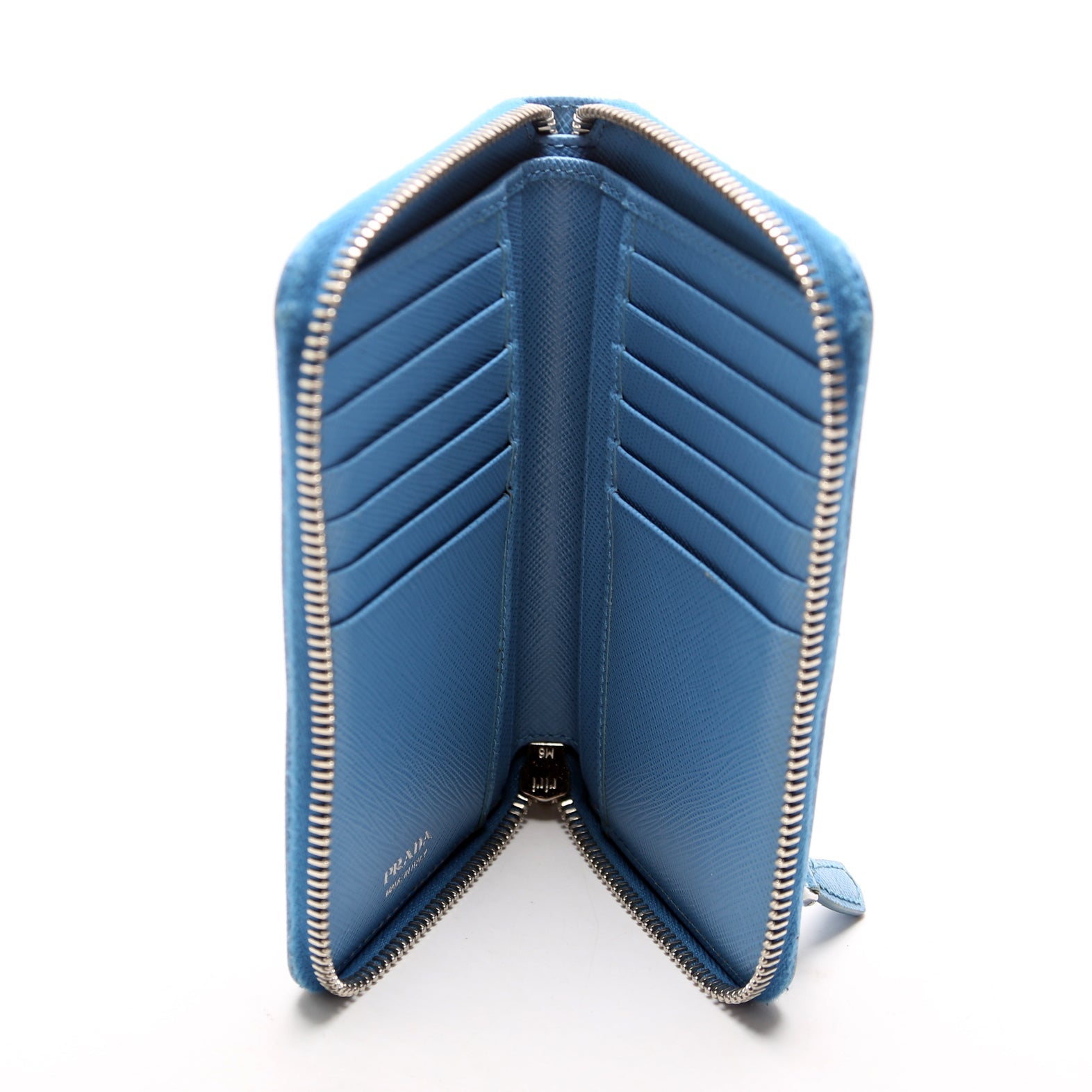 Saffiano Medium Zip Around Organizer Blue