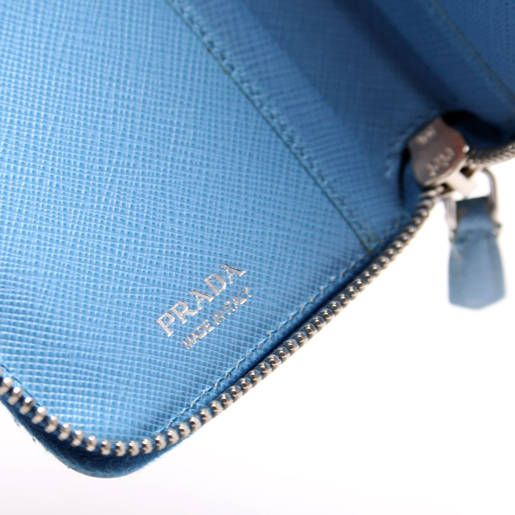 Saffiano Medium Zip Around Organizer Blue