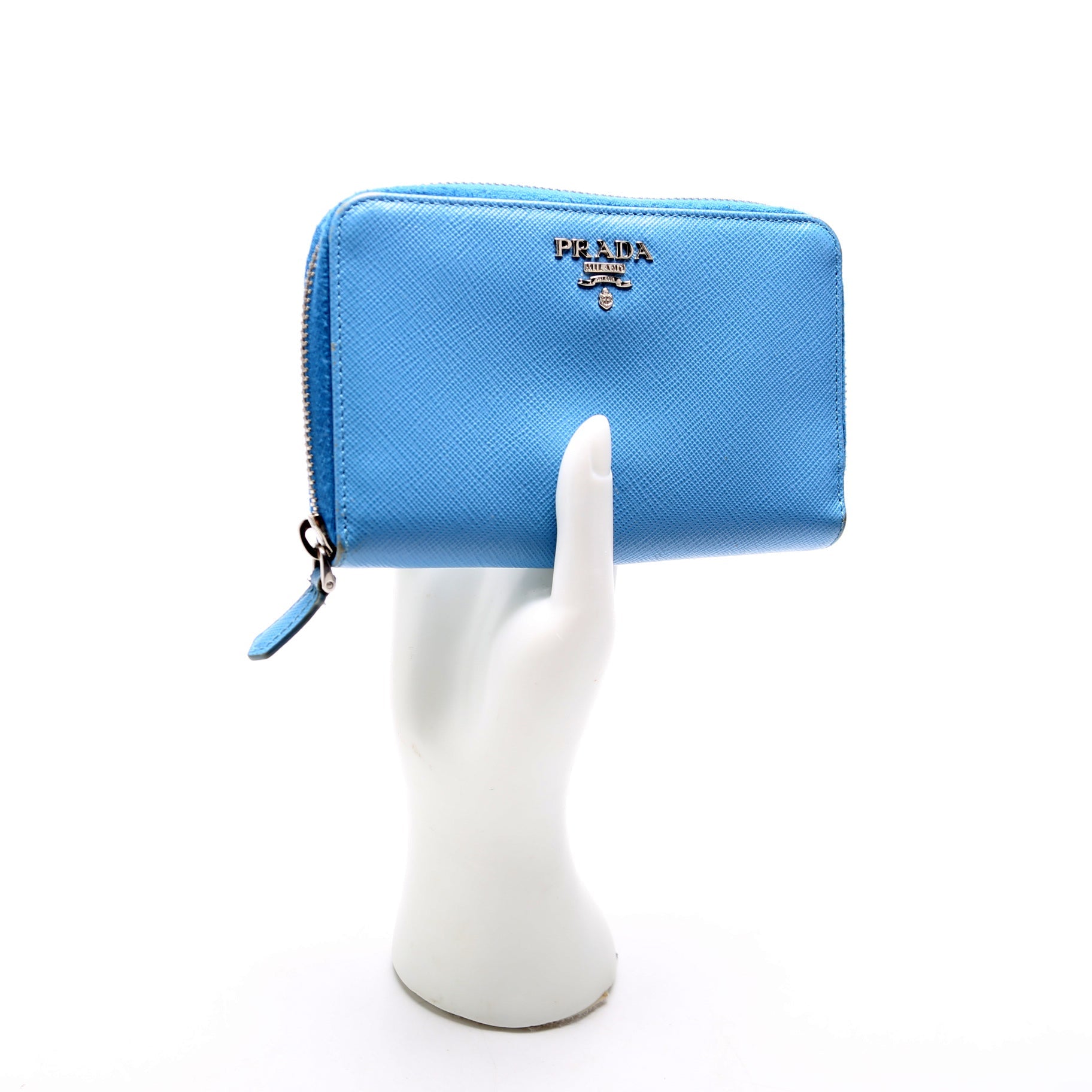 Saffiano Medium Zip Around Organizer Blue