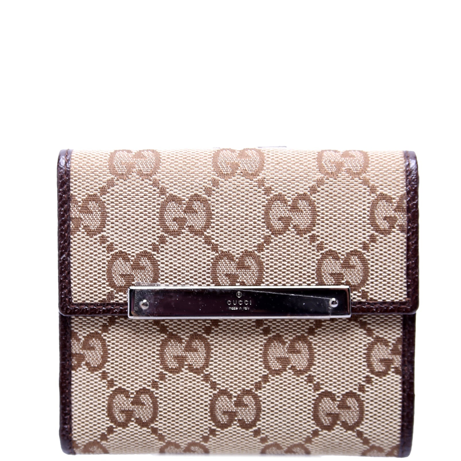 112716 GG Canvas Compact French Flap Wallet