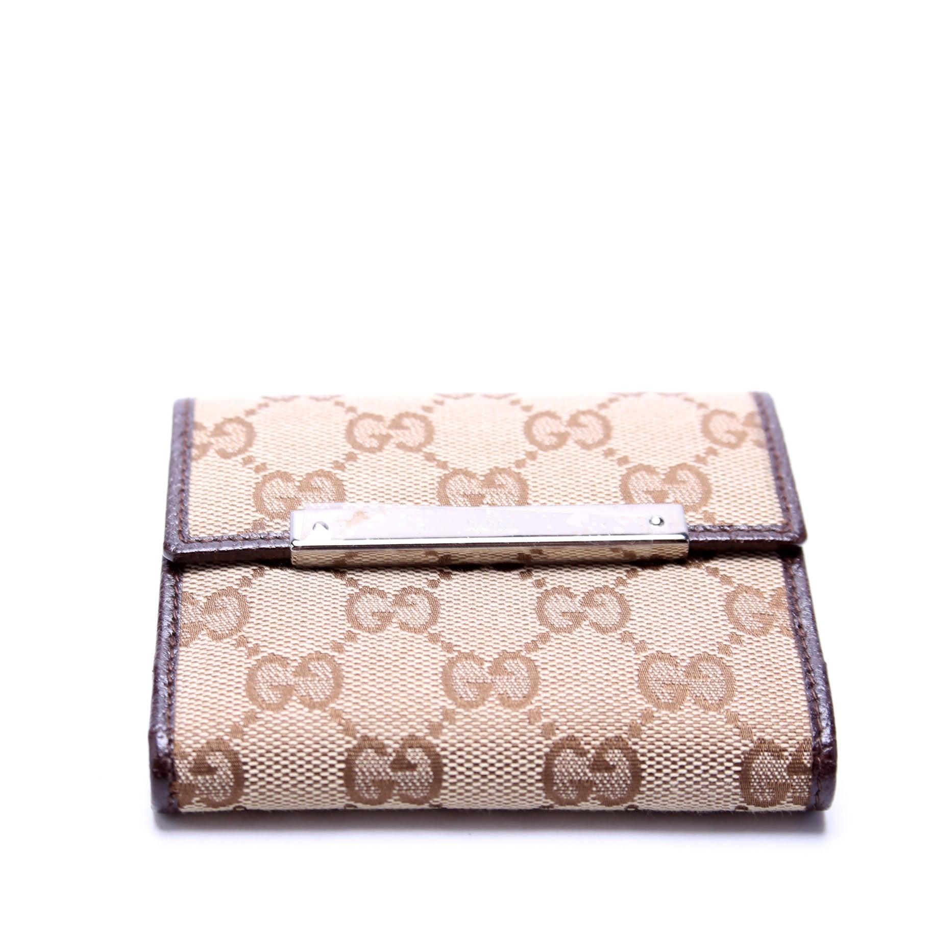 112716 GG Canvas Compact French Flap Wallet