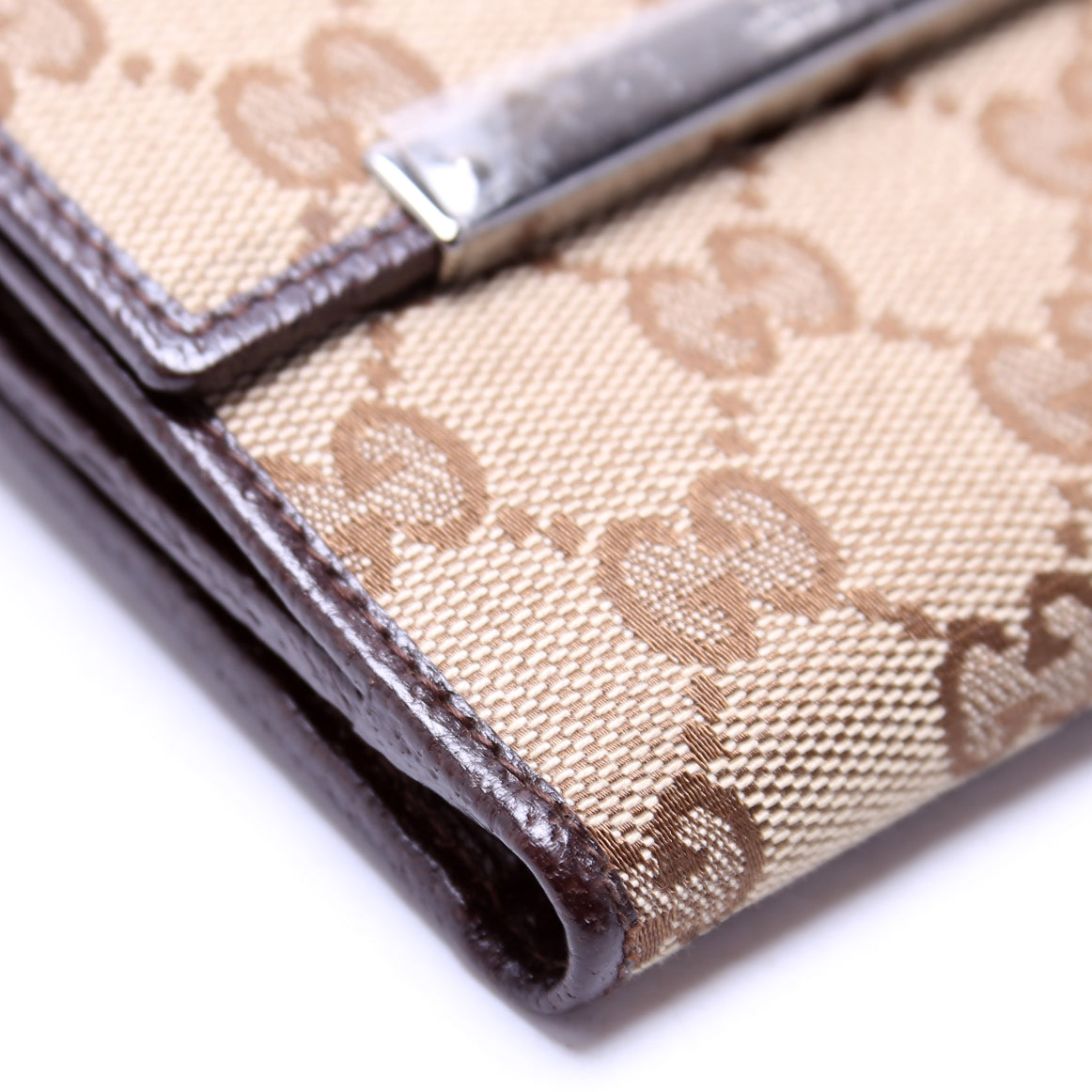 112716 GG Canvas Compact French Flap Wallet