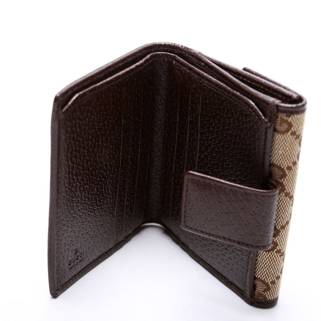 112716 GG Canvas Compact French Flap Wallet