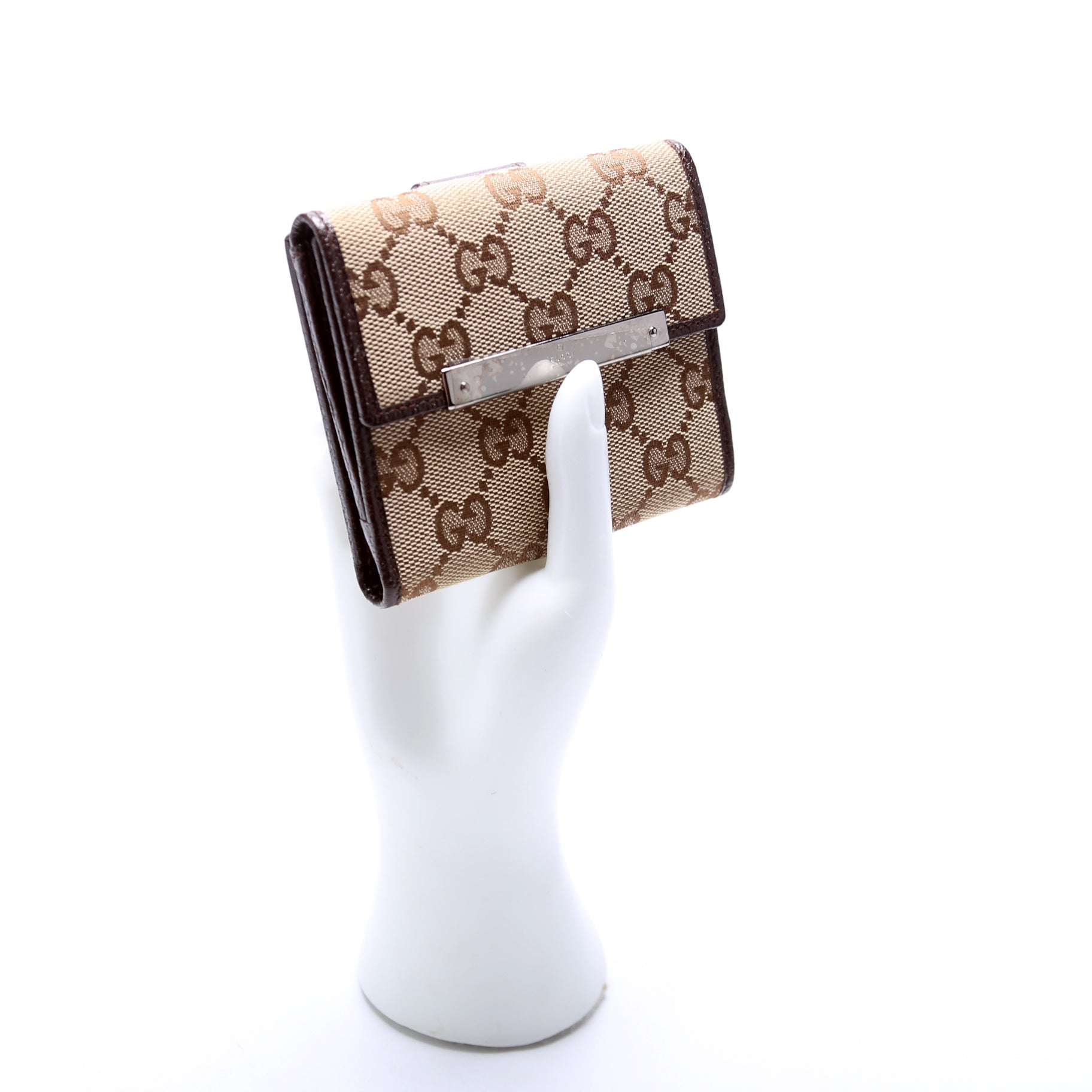 112716 GG Canvas Compact French Flap Wallet