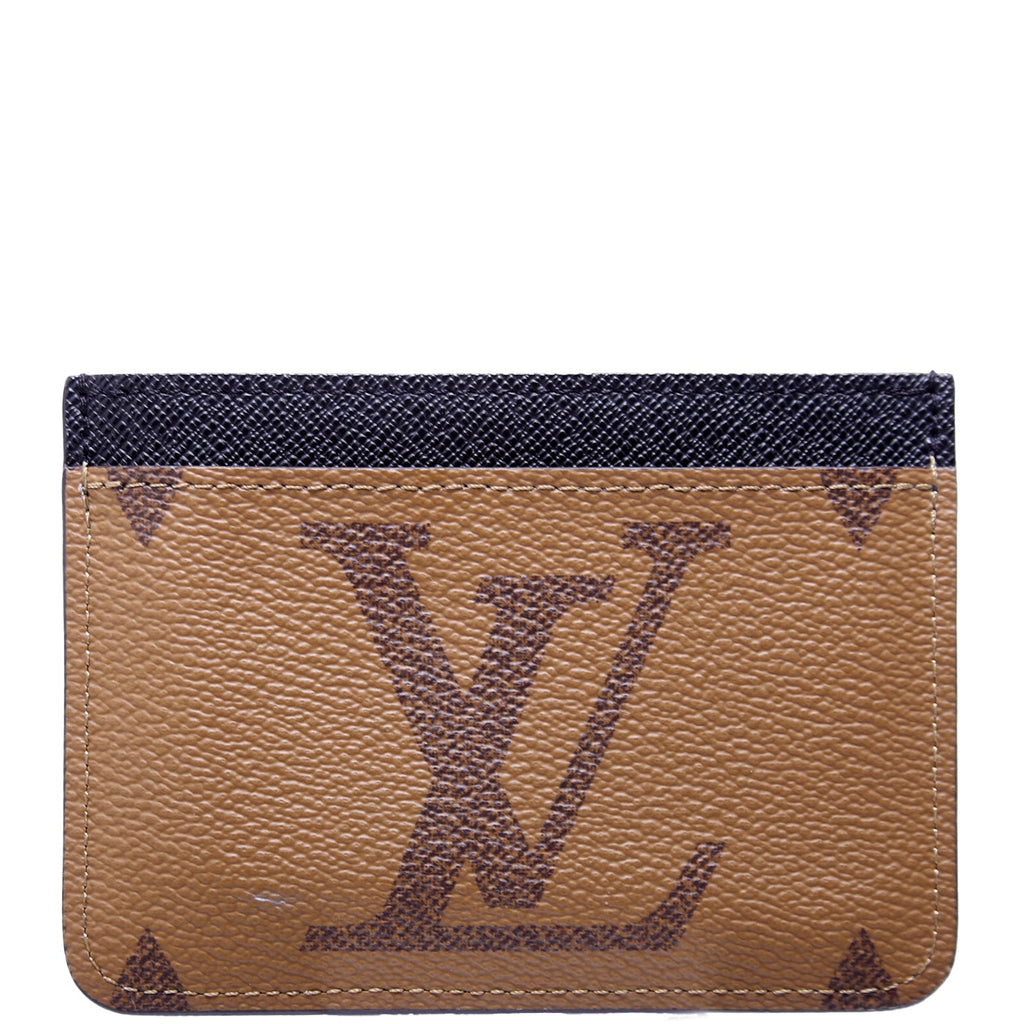 LV Side-Up Card Holder Reverse Monogram Brown