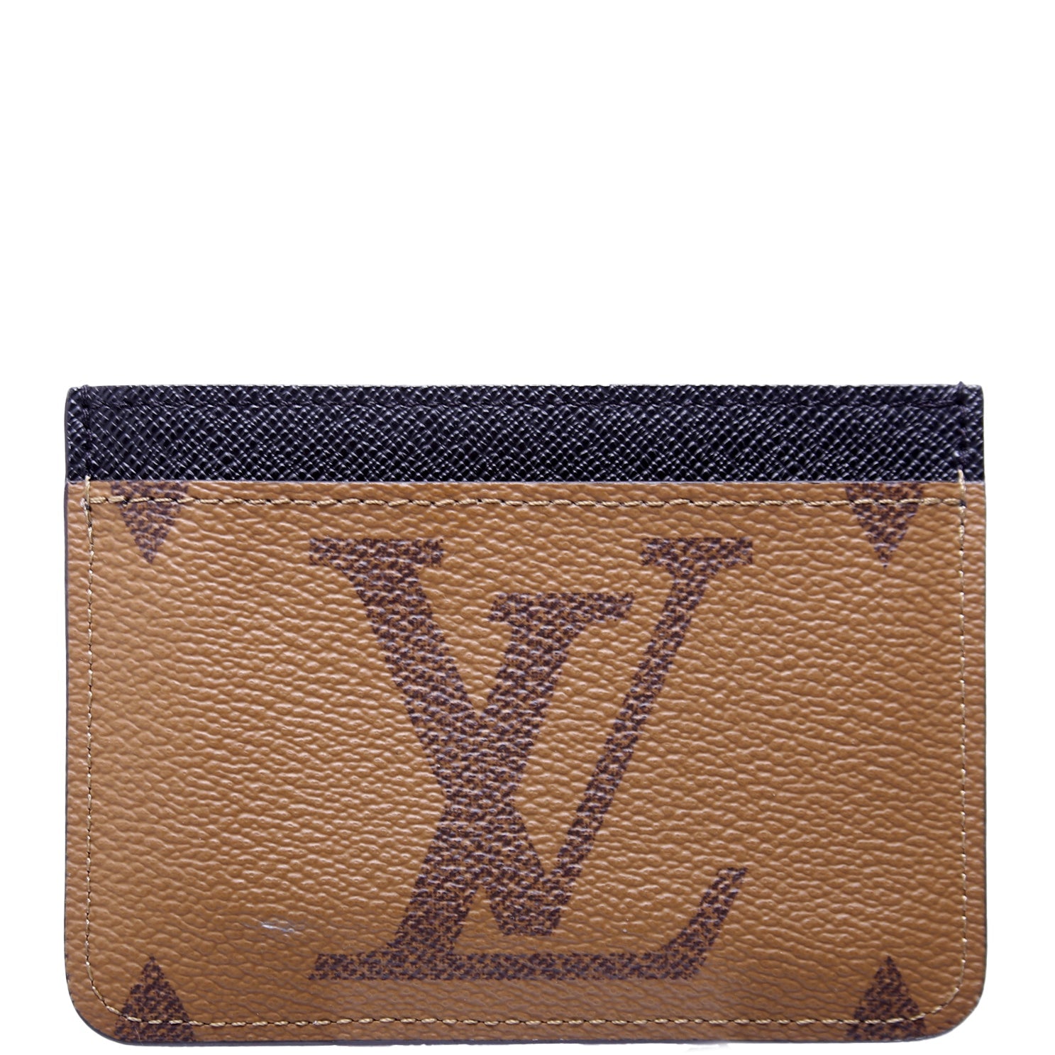 LV Side-Up Card Holder Reverse Monogram Brown
