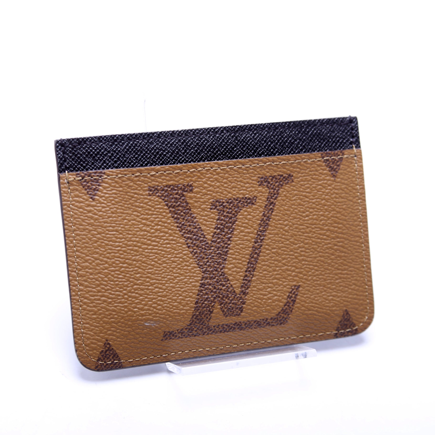 LV Side-Up Card Holder Reverse Monogram Brown