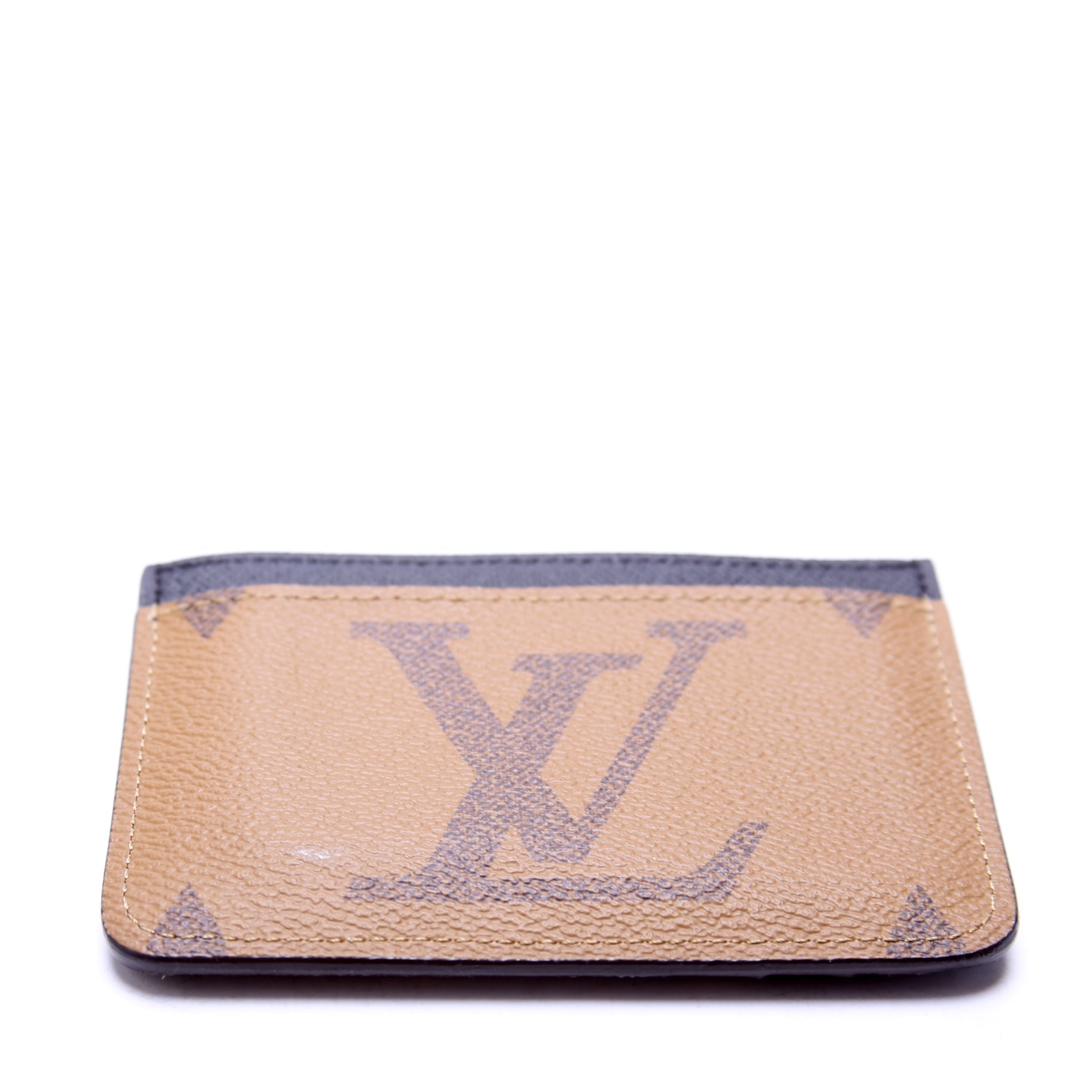 LV Side-Up Card Holder Reverse Monogram Brown