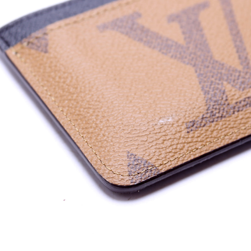 LV Side-Up Card Holder Reverse Monogram Brown