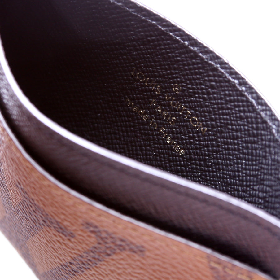 LV Side-Up Card Holder Reverse Monogram Brown