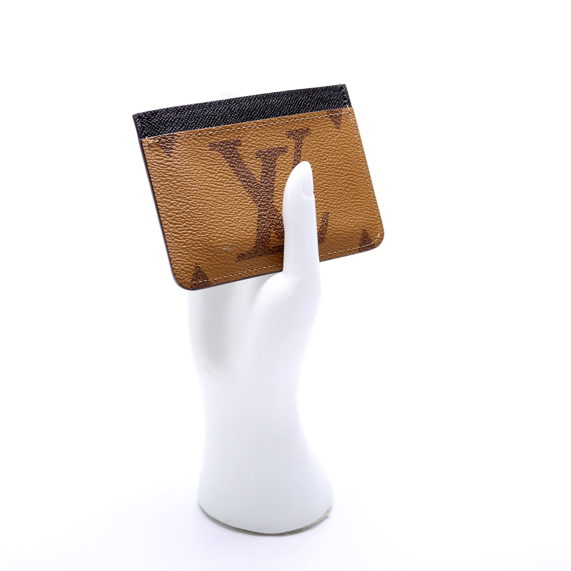 LV Side-Up Card Holder Reverse Monogram Brown