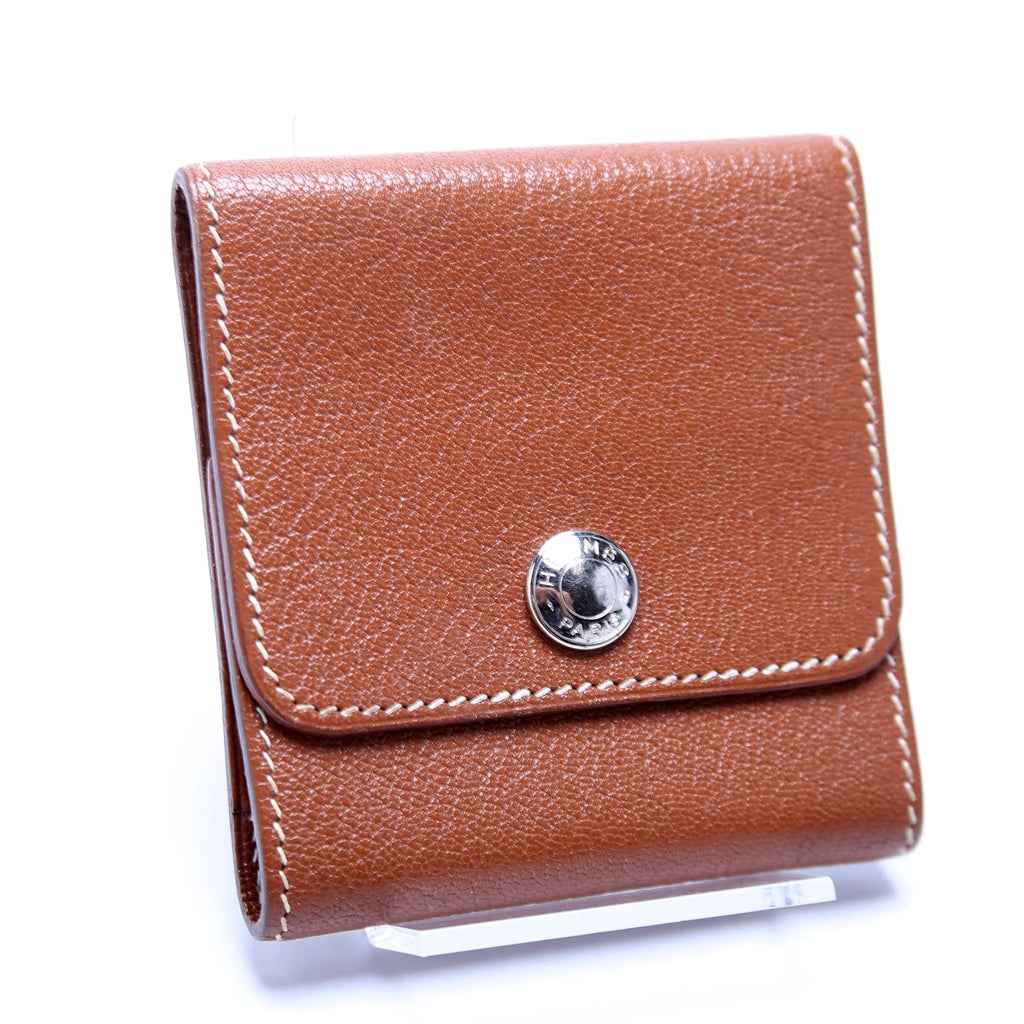 Courchevel Leather Post It Notepad Holder GM Brown