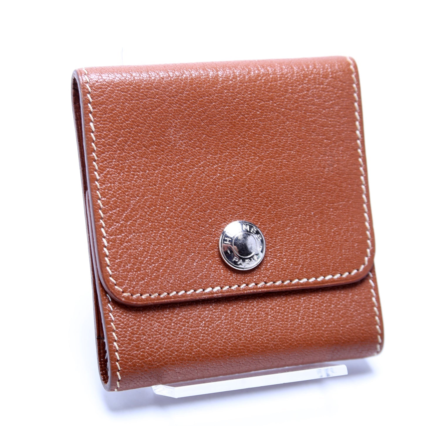 Courchevel Leather Post It Notepad Holder GM Brown
