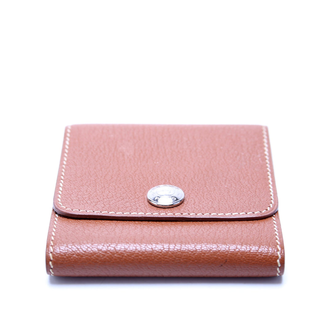 Courchevel Leather Post It Notepad Holder GM Brown