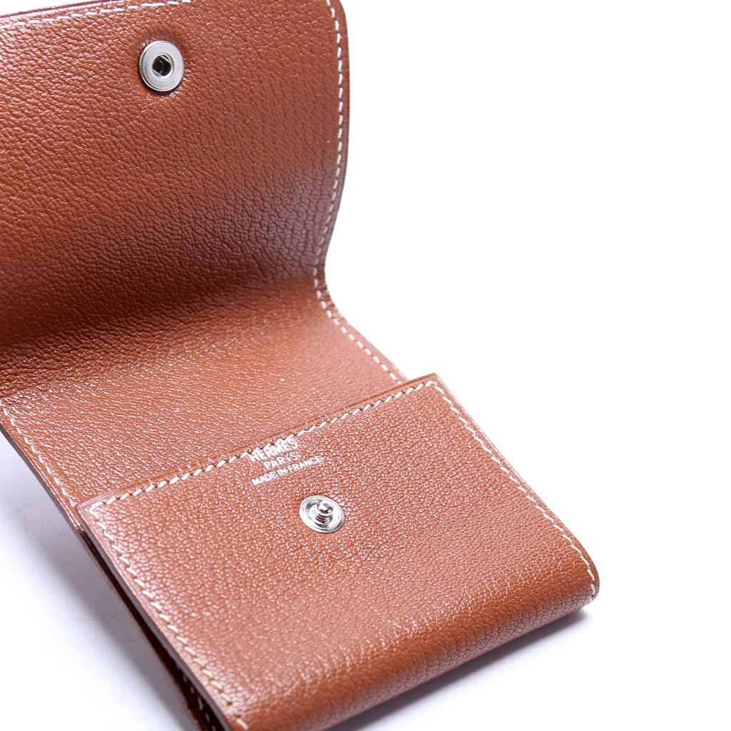 Courchevel Leather Post It Notepad Holder GM Brown