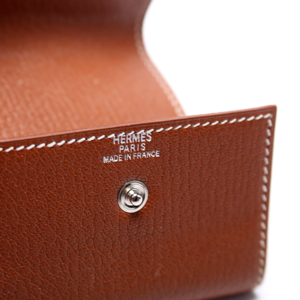Courchevel Leather Post It Notepad Holder GM Brown