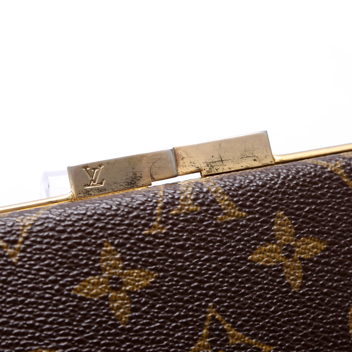 Kisslock Trifold Wallet Monogram Vintage