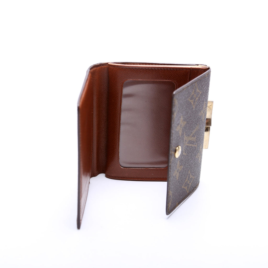 Kisslock Trifold Wallet Monogram Vintage
