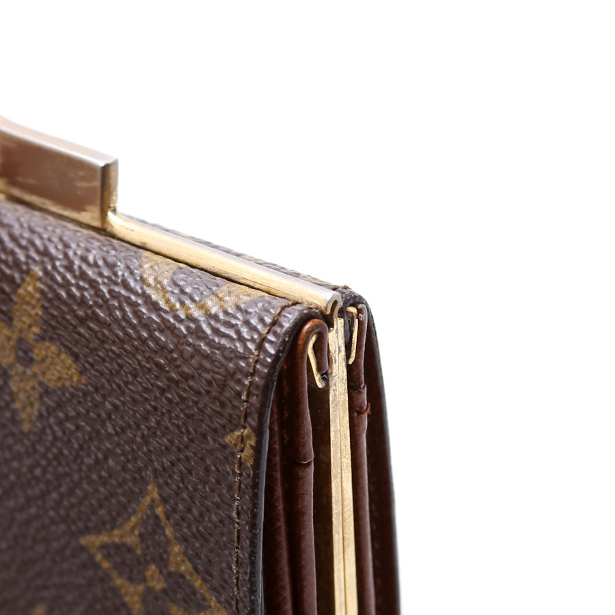 Kisslock Trifold Wallet Monogram Vintage