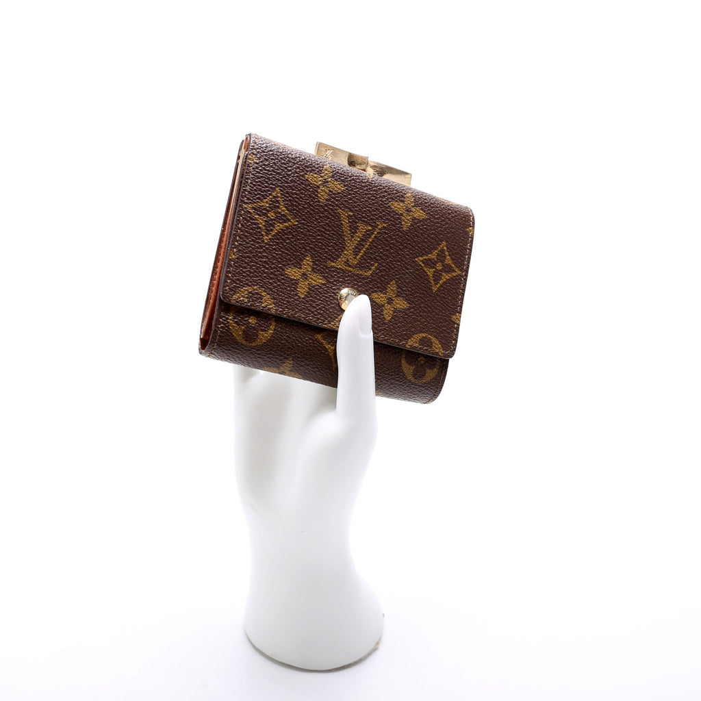 Kisslock Trifold Wallet Monogram Vintage