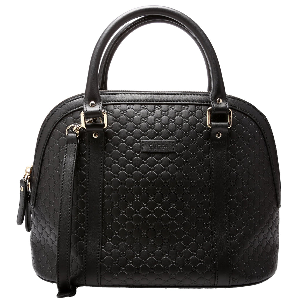 449663 Guccissima Dome Bag Medium Black