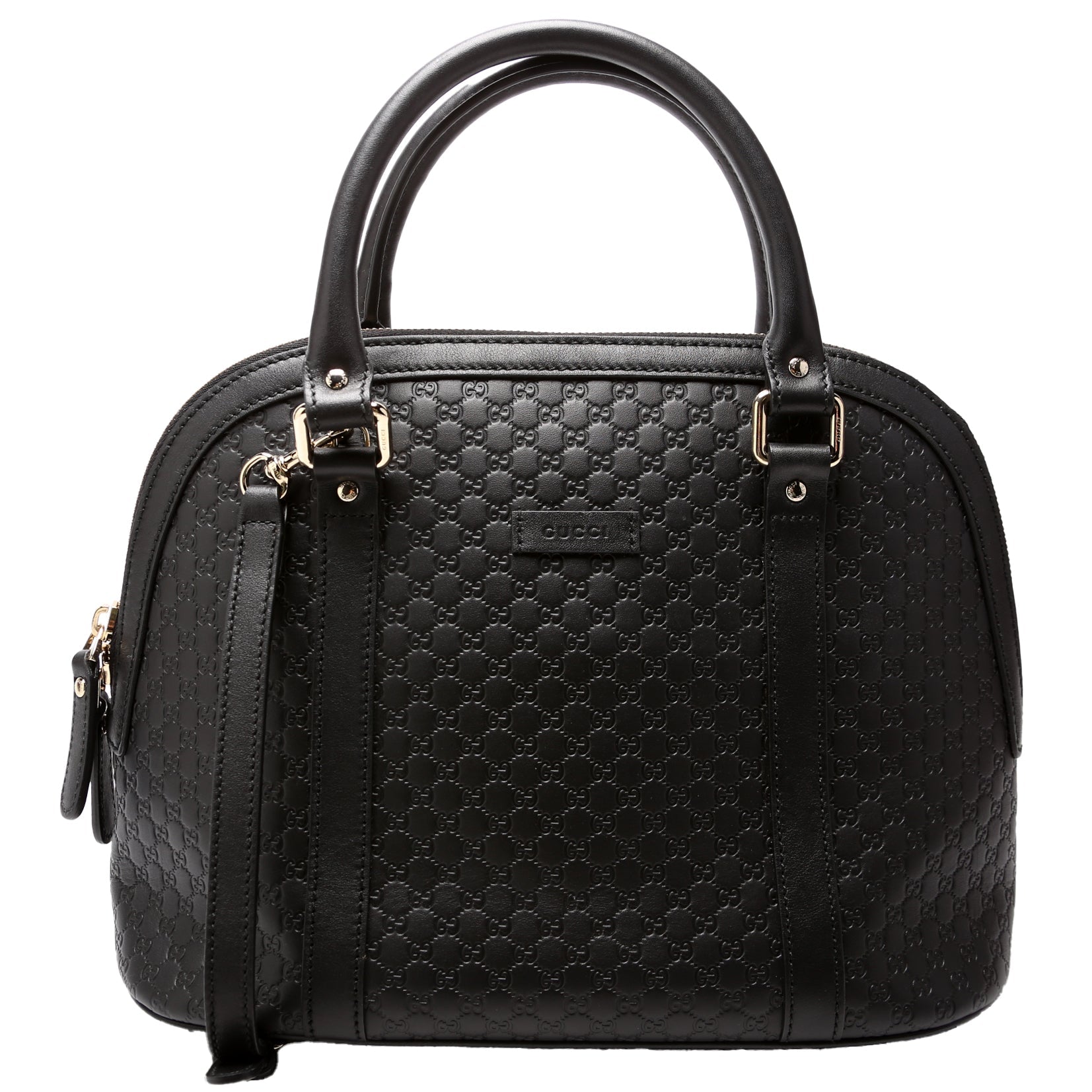 449663 Guccissima Dome Bag Medium Black