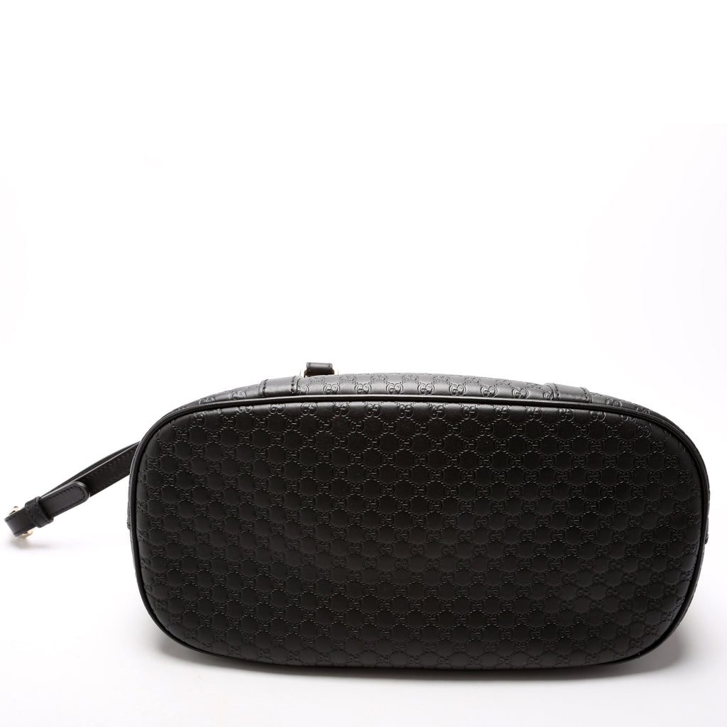 449663 Guccissima Dome Bag Medium Black