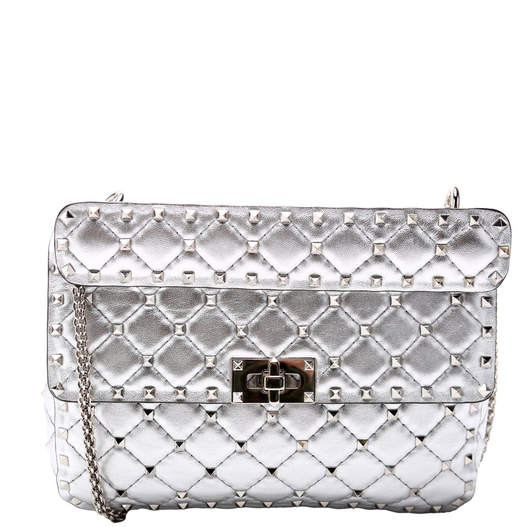 Rockstud Spike Bag Medium Silver