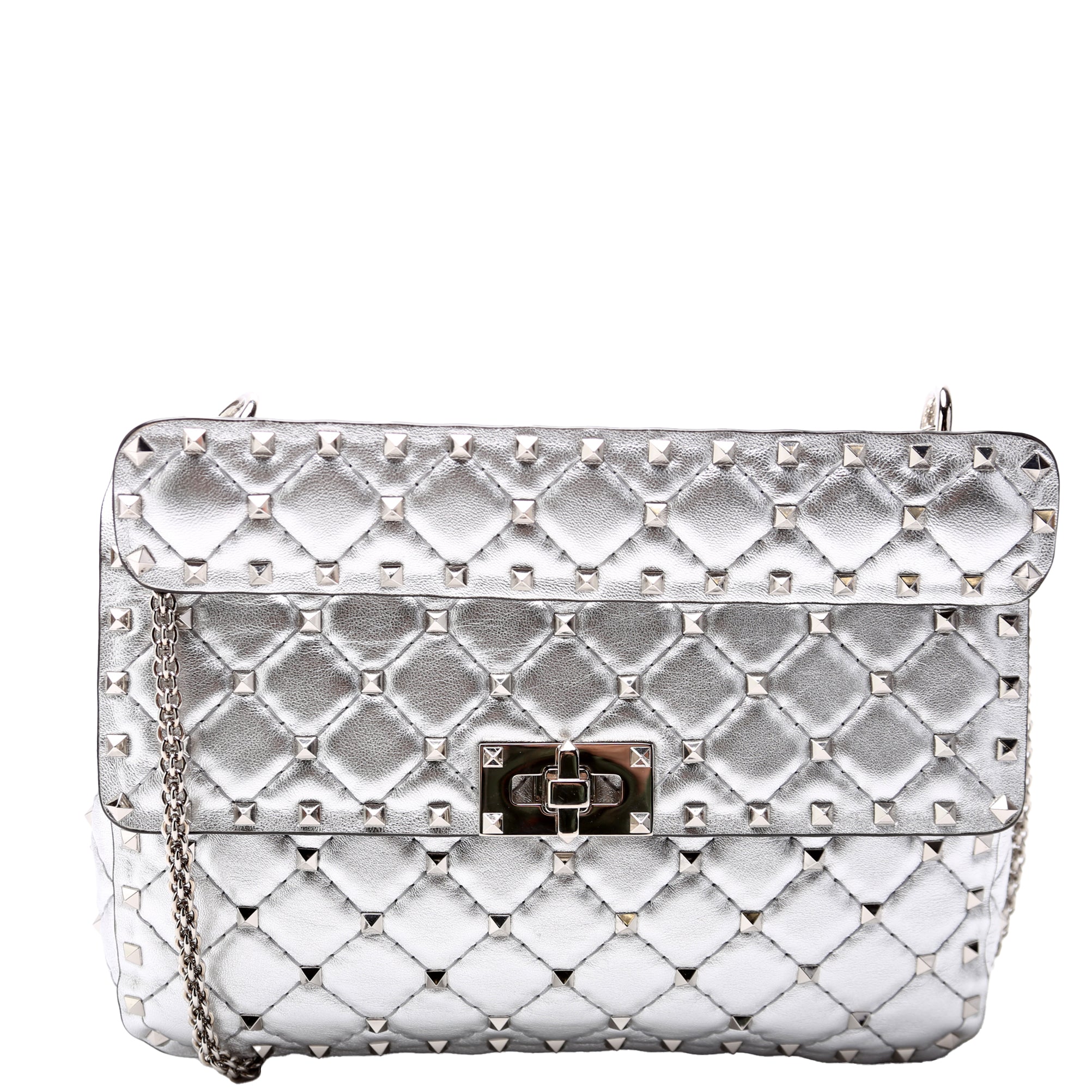 Rockstud Spike Bag Medium Silver