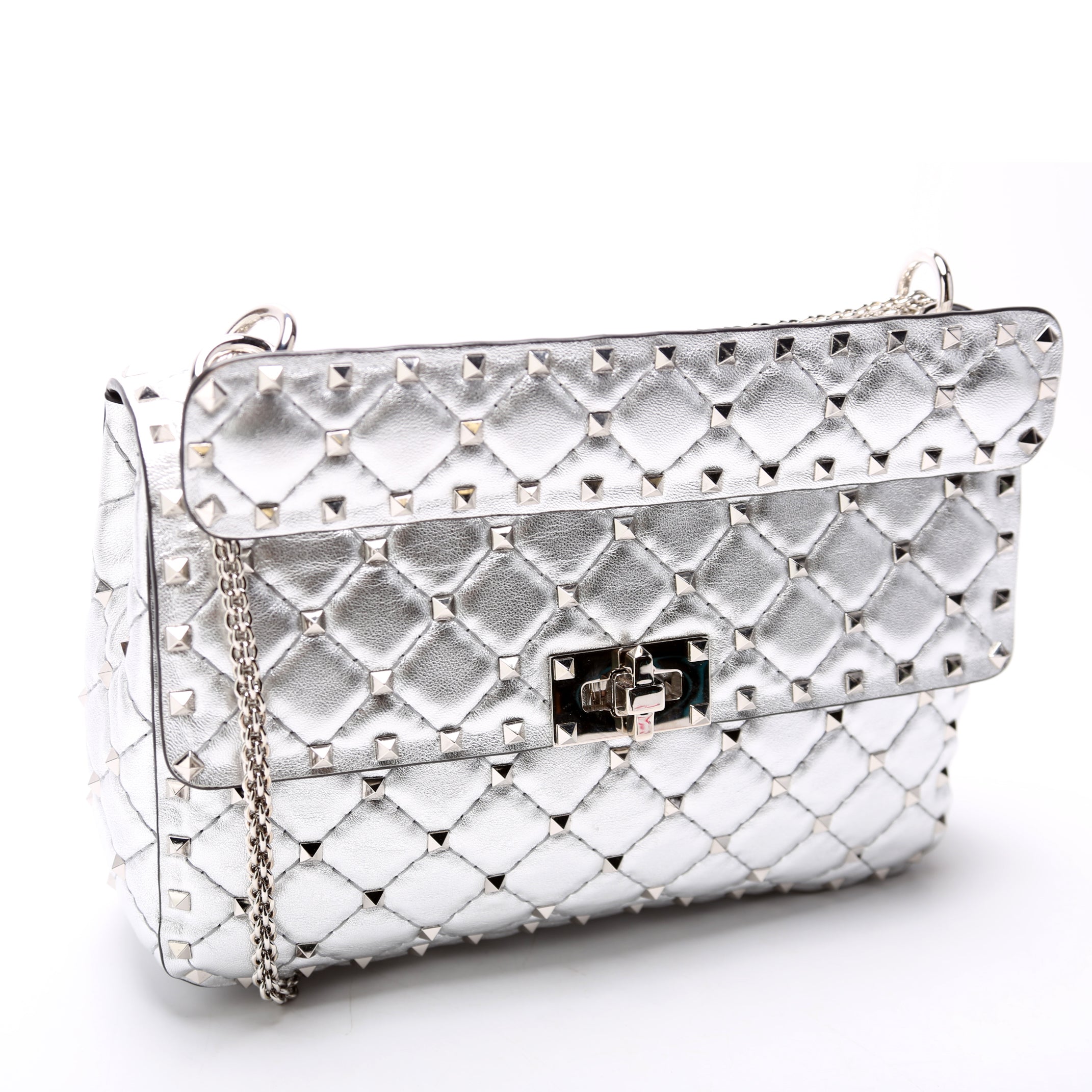 Rockstud Spike Bag Medium Silver