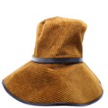 Horsebit Corduroy/Leather Wide Bucket Hat Size Medium Brown