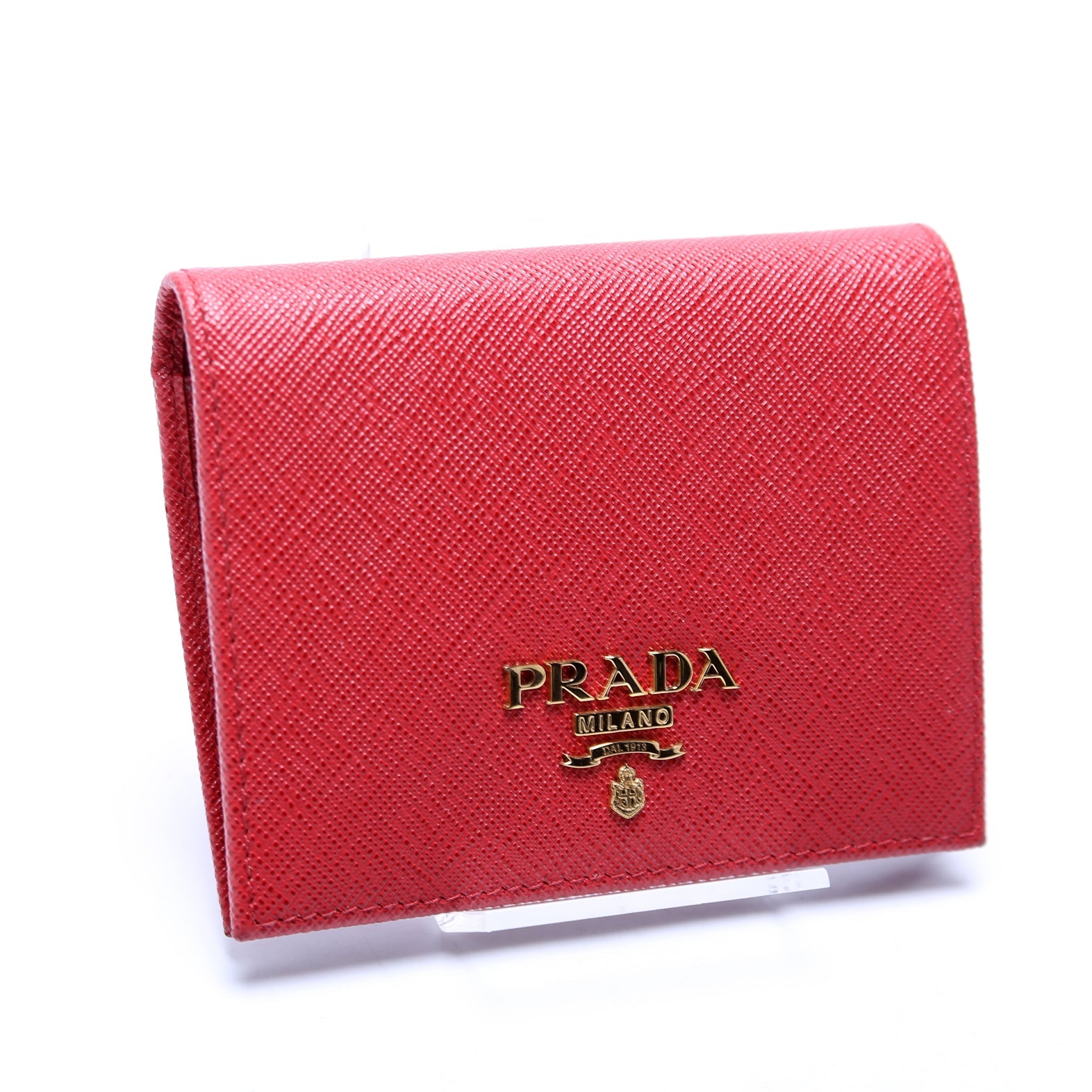 Saffiano Small Wallet with Coin Pouch 1MV204 Red