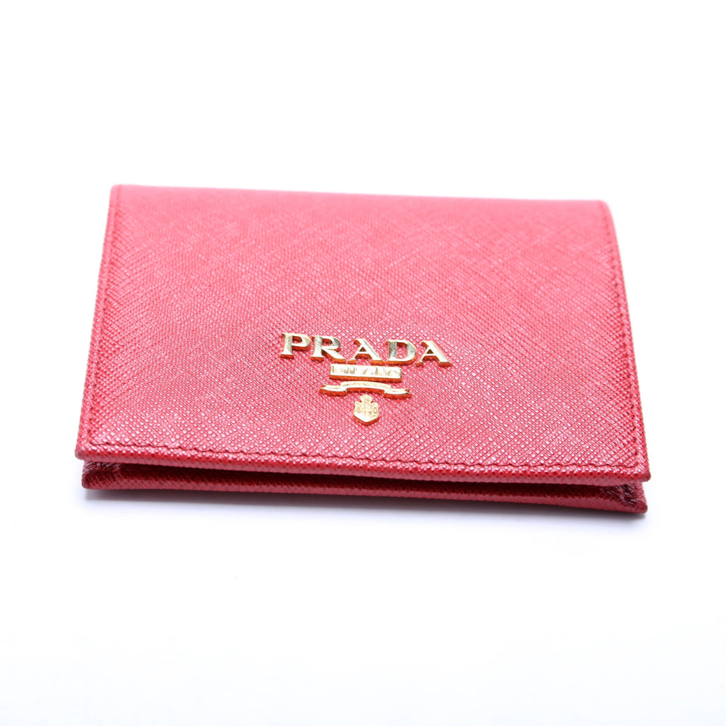 Saffiano Small Wallet with Coin Pouch 1MV204 Red