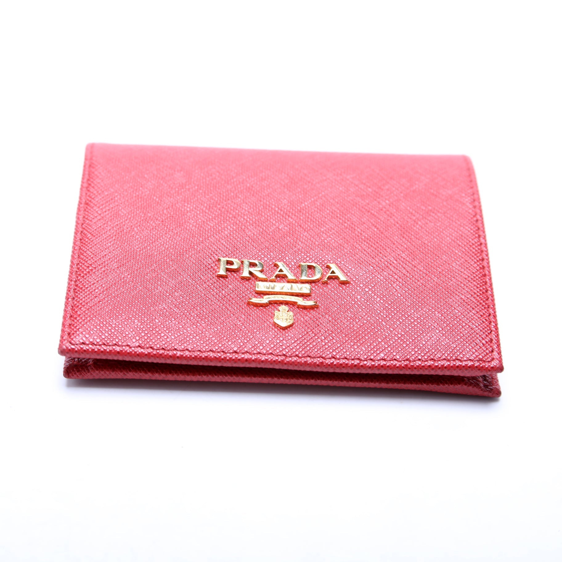 Saffiano Small Wallet with Coin Pouch 1MV204 Red