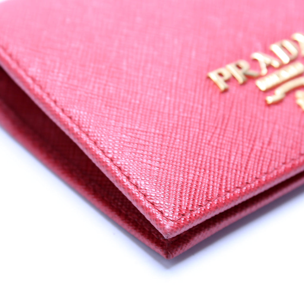 Saffiano Small Wallet with Coin Pouch 1MV204 Red