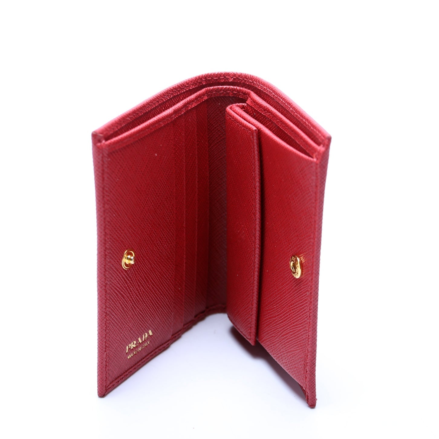 Saffiano Small Wallet with Coin Pouch 1MV204 Red