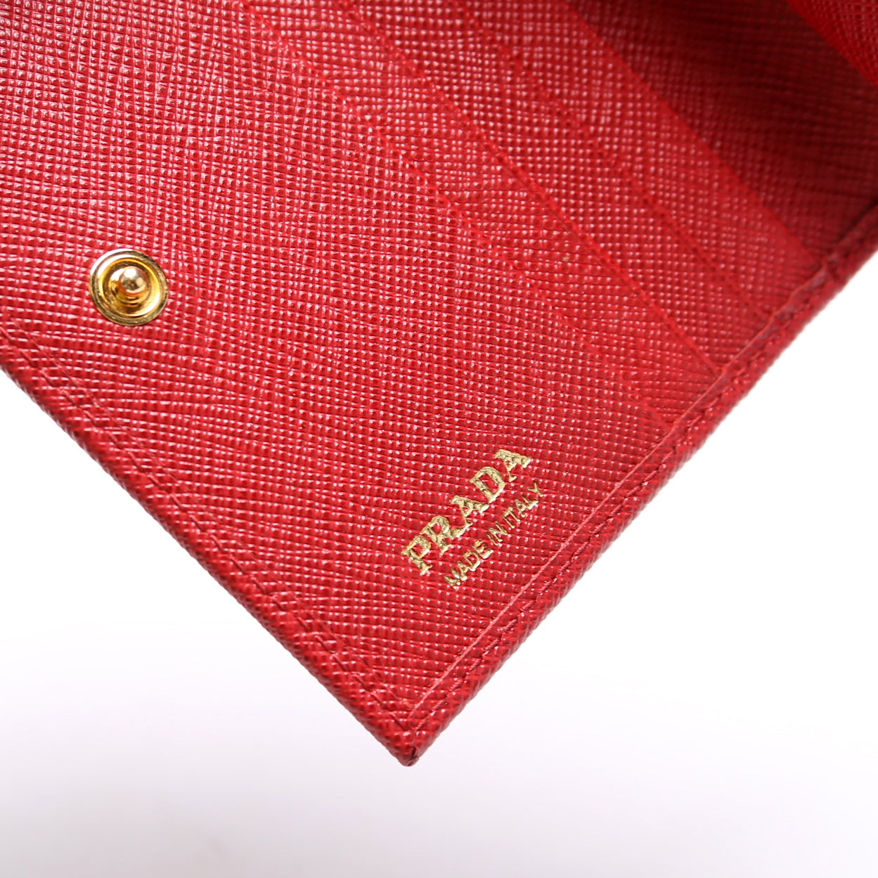 Saffiano Small Wallet with Coin Pouch 1MV204 Red