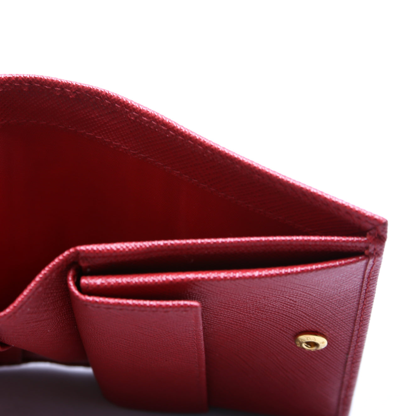 Saffiano Small Wallet with Coin Pouch 1MV204 Red