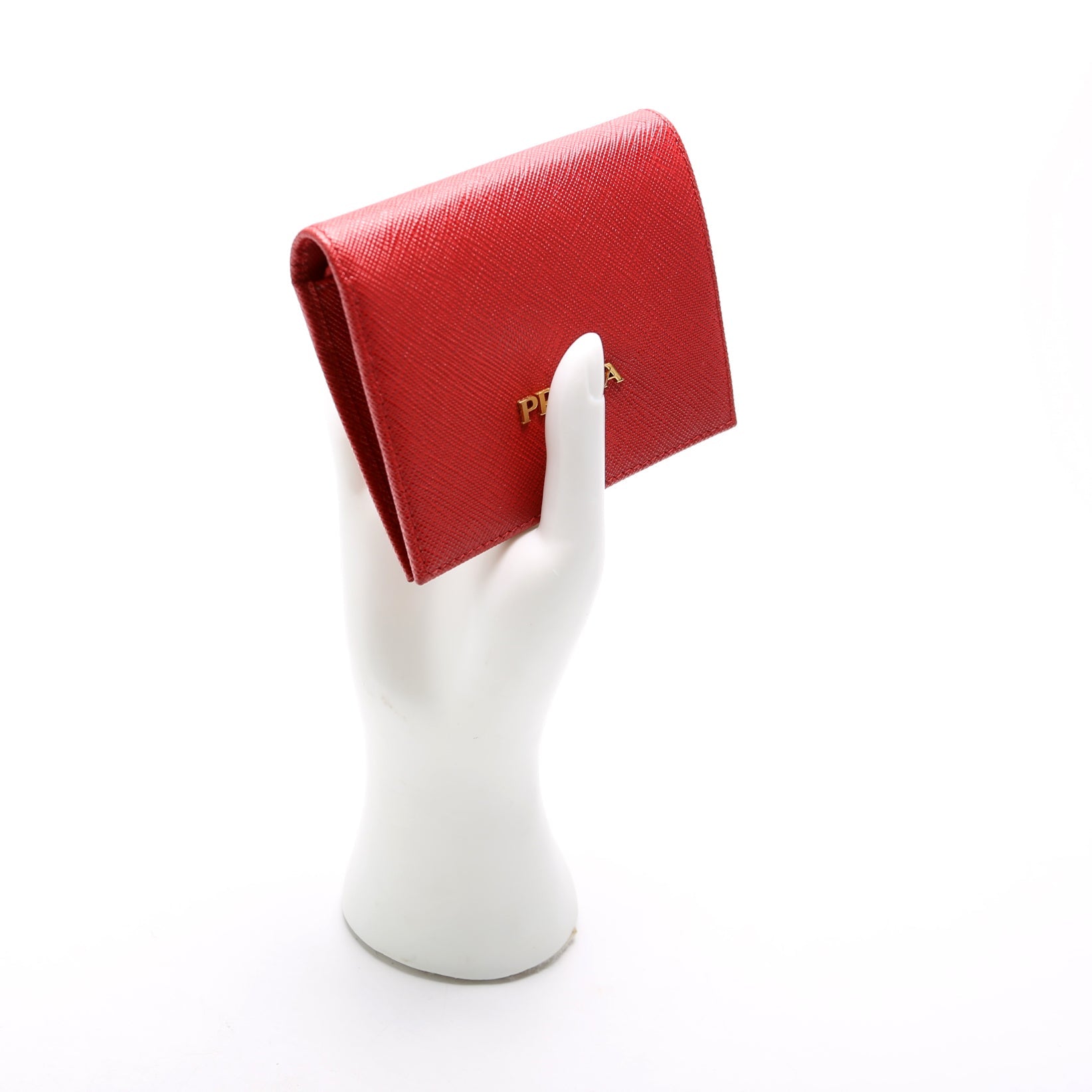 Saffiano Small Wallet with Coin Pouch 1MV204 Red