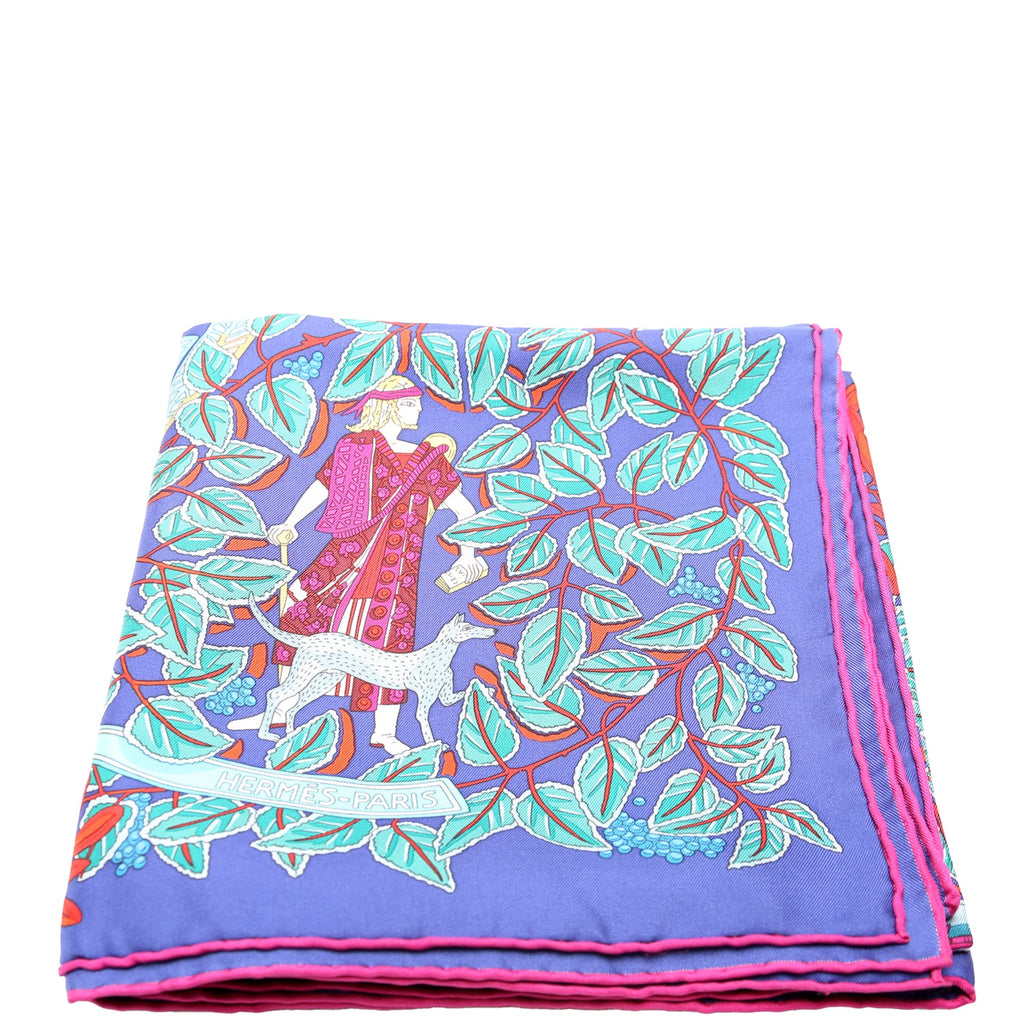 La Promenade De Platon 90CM Silk Scarf Blue