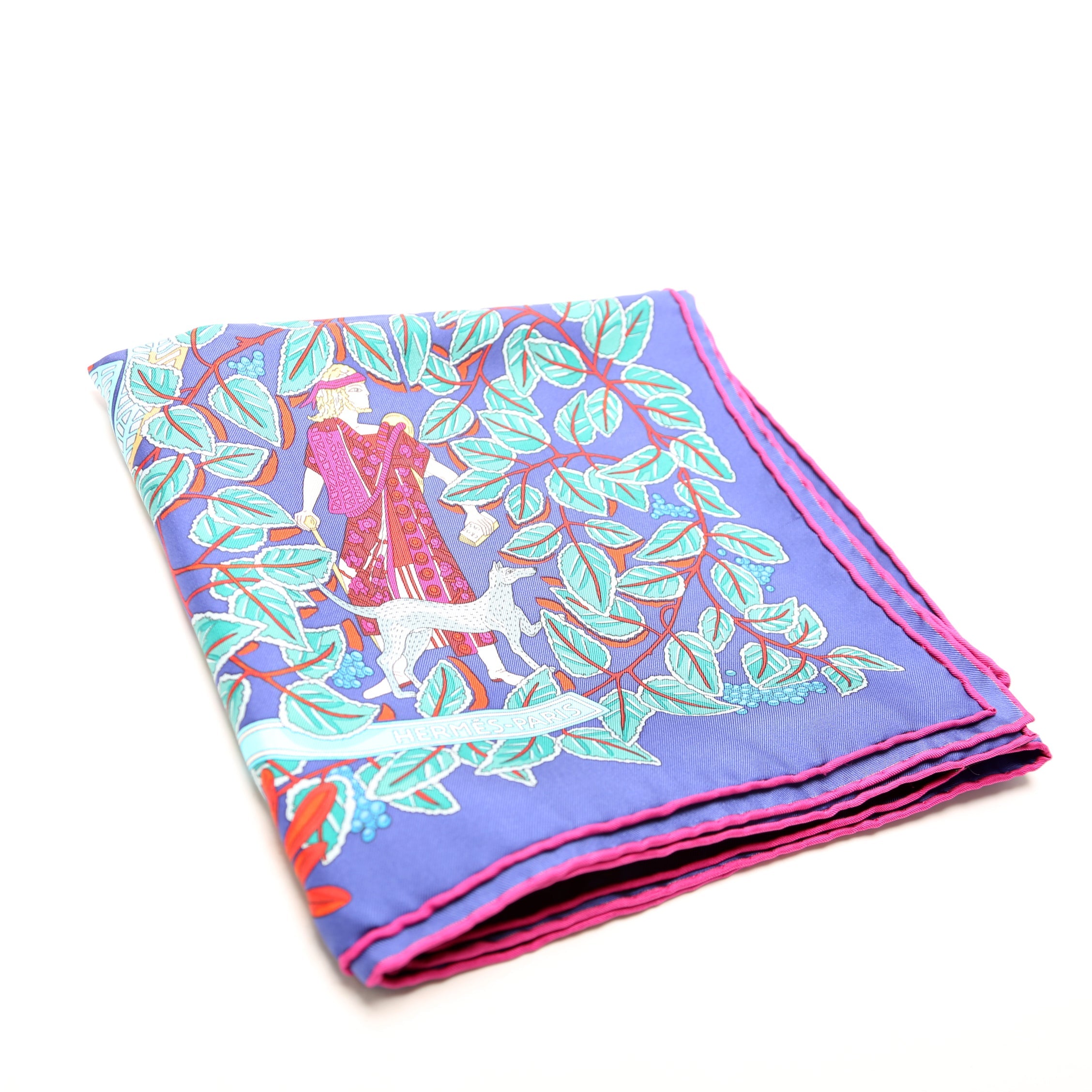 La Promenade De Platon 90CM Silk Scarf Blue