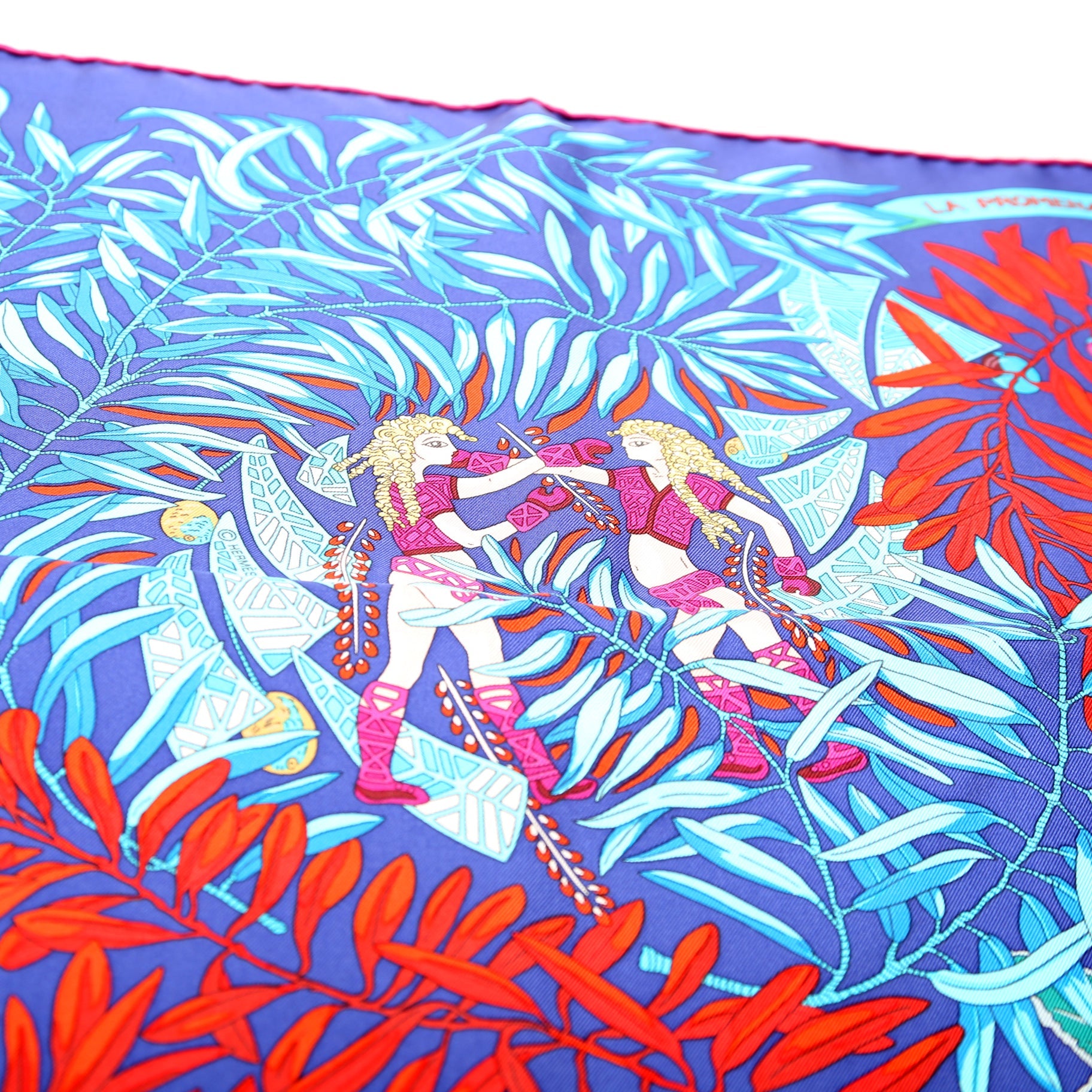 La Promenade De Platon 90CM Silk Scarf Blue