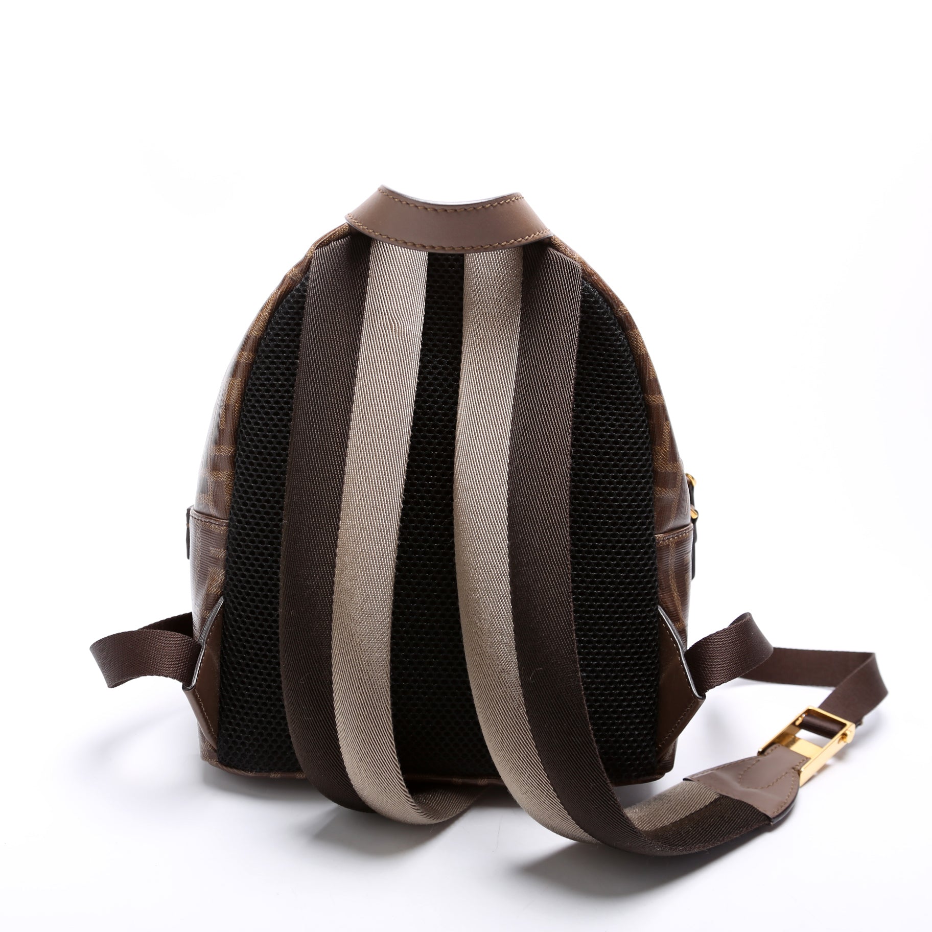 Fendi Fila FF Glazed Canvas Mini Backpack Brown