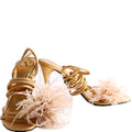 Metallic Upflair Feather Sandals Size 37.5