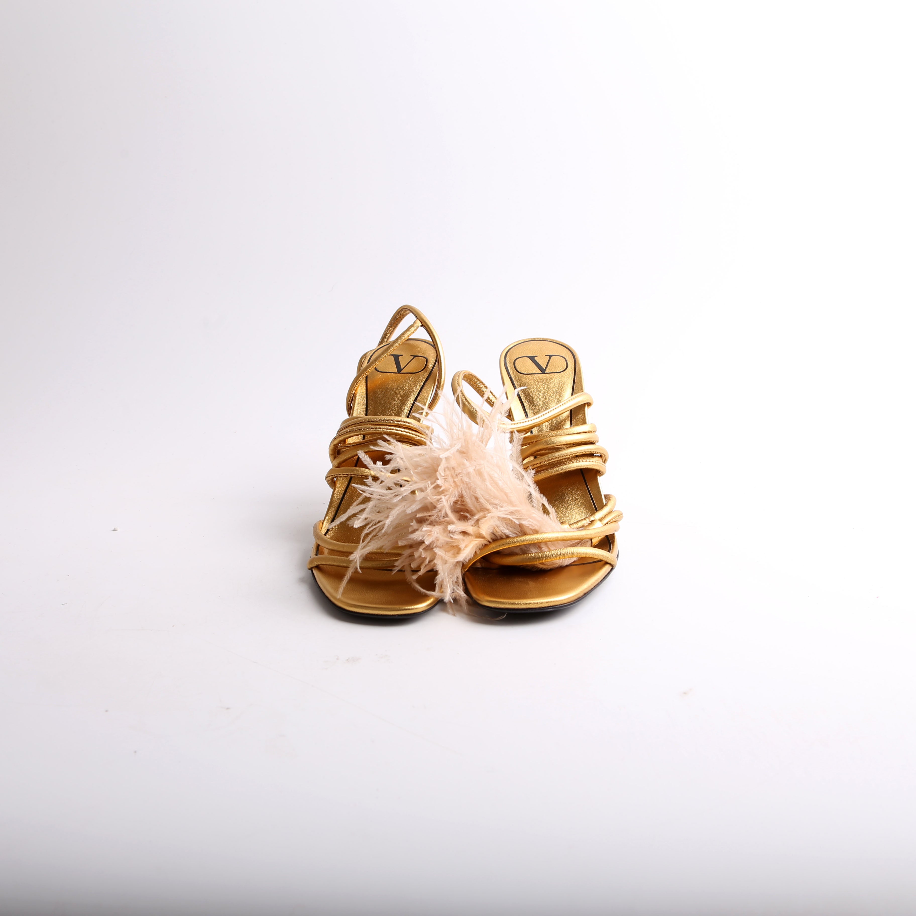 Metallic Upflair Feather Sandals Size 37.5