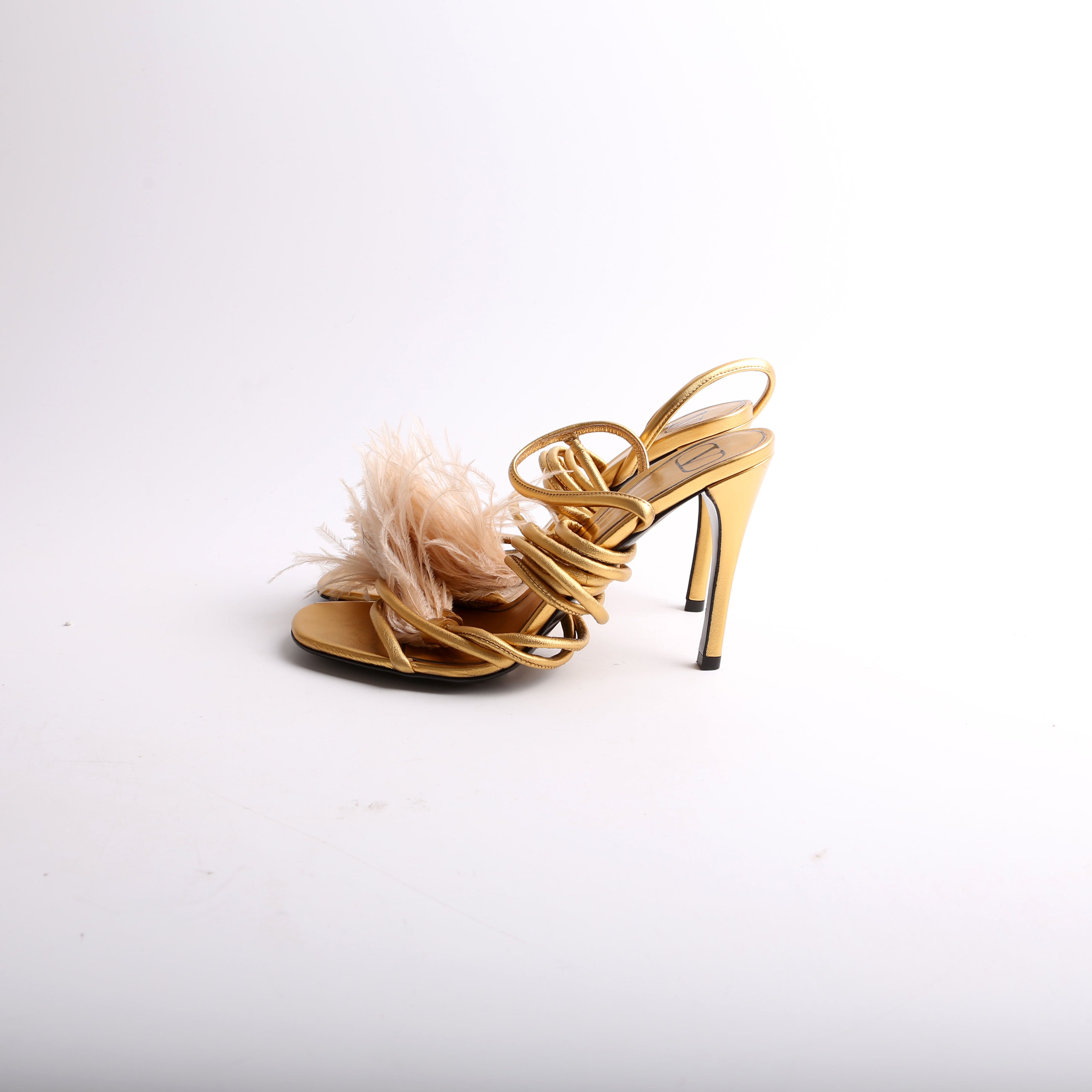Metallic Upflair Feather Sandals Size 37.5