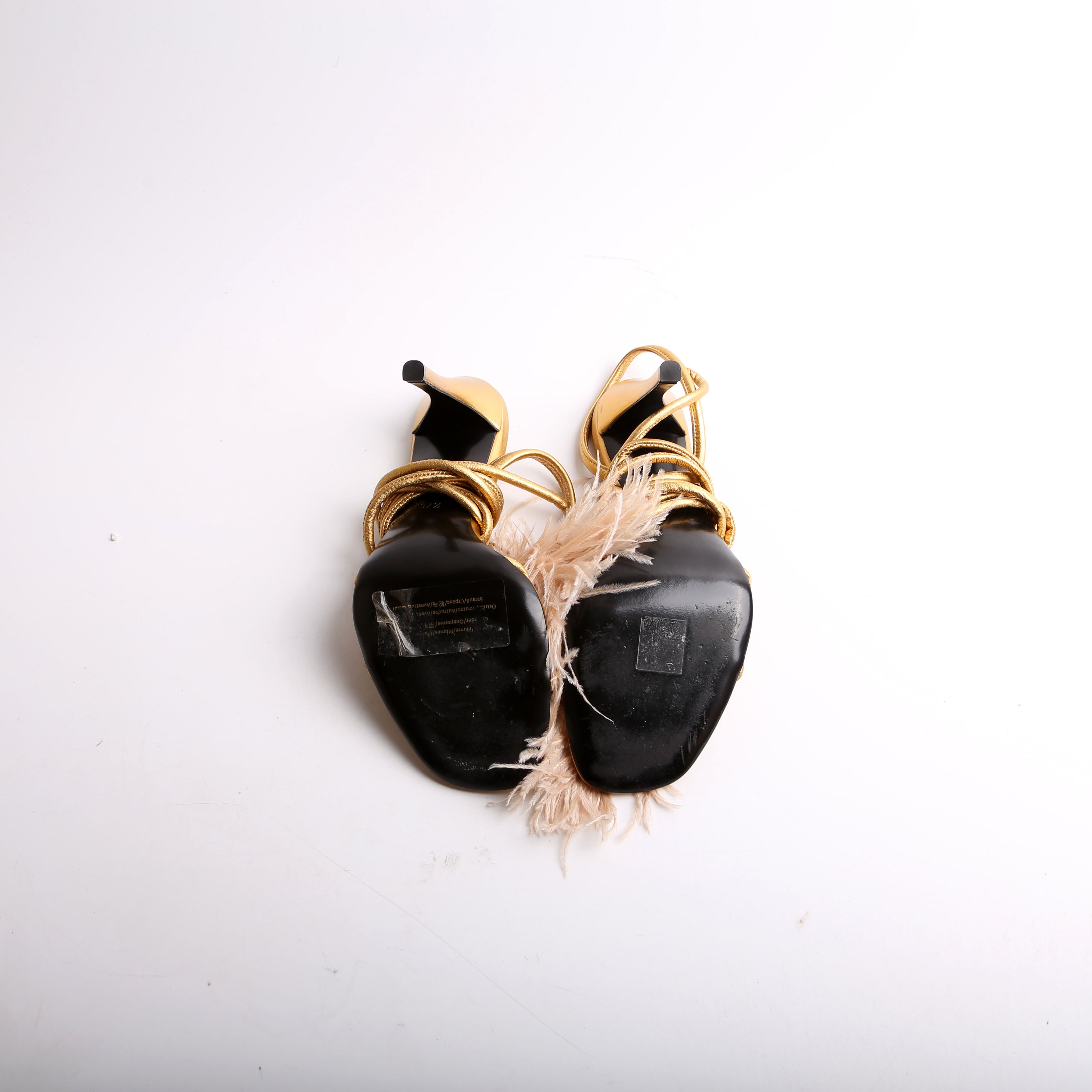 Metallic Upflair Feather Sandals Size 37.5
