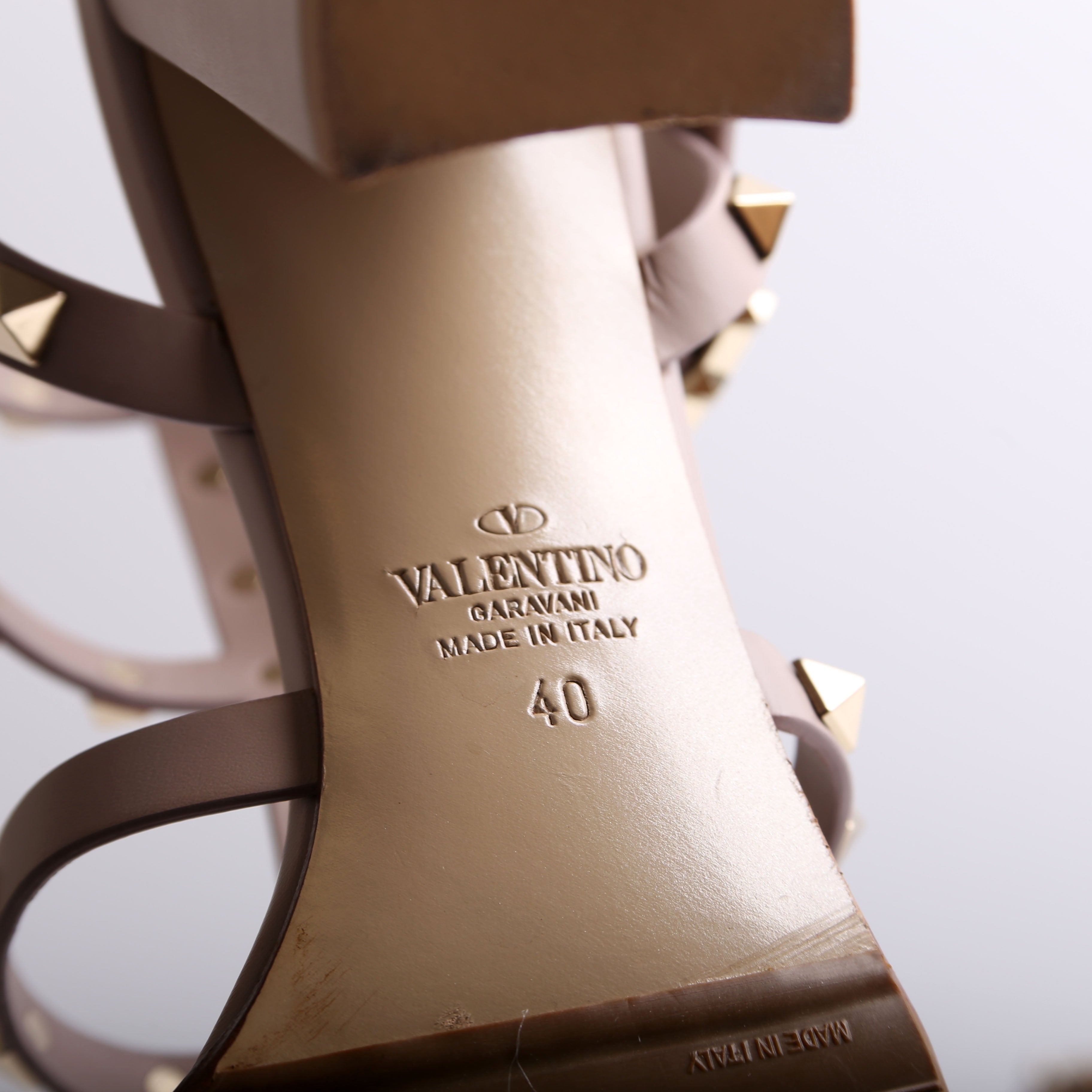 Rockstud Caged Sandal Block Heels Size 40